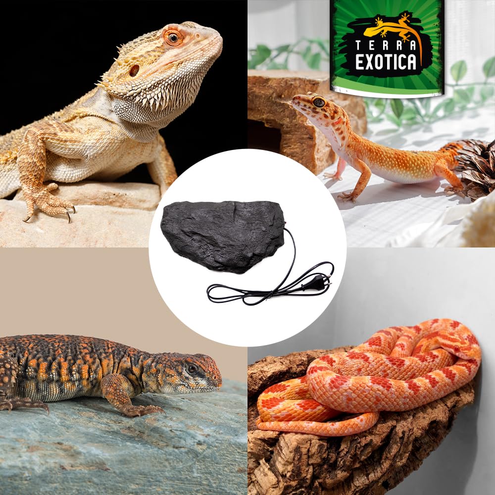Terra Exotica Heat Rock Large - 24 Watt ca. 28x17 cm - Auswahl zwischen klein, mittel & groß - Heizstein als Heizung für Reptilien - dekorative Wärmeplatte für Ihr Terrarium - Terrarien Bodenheizung