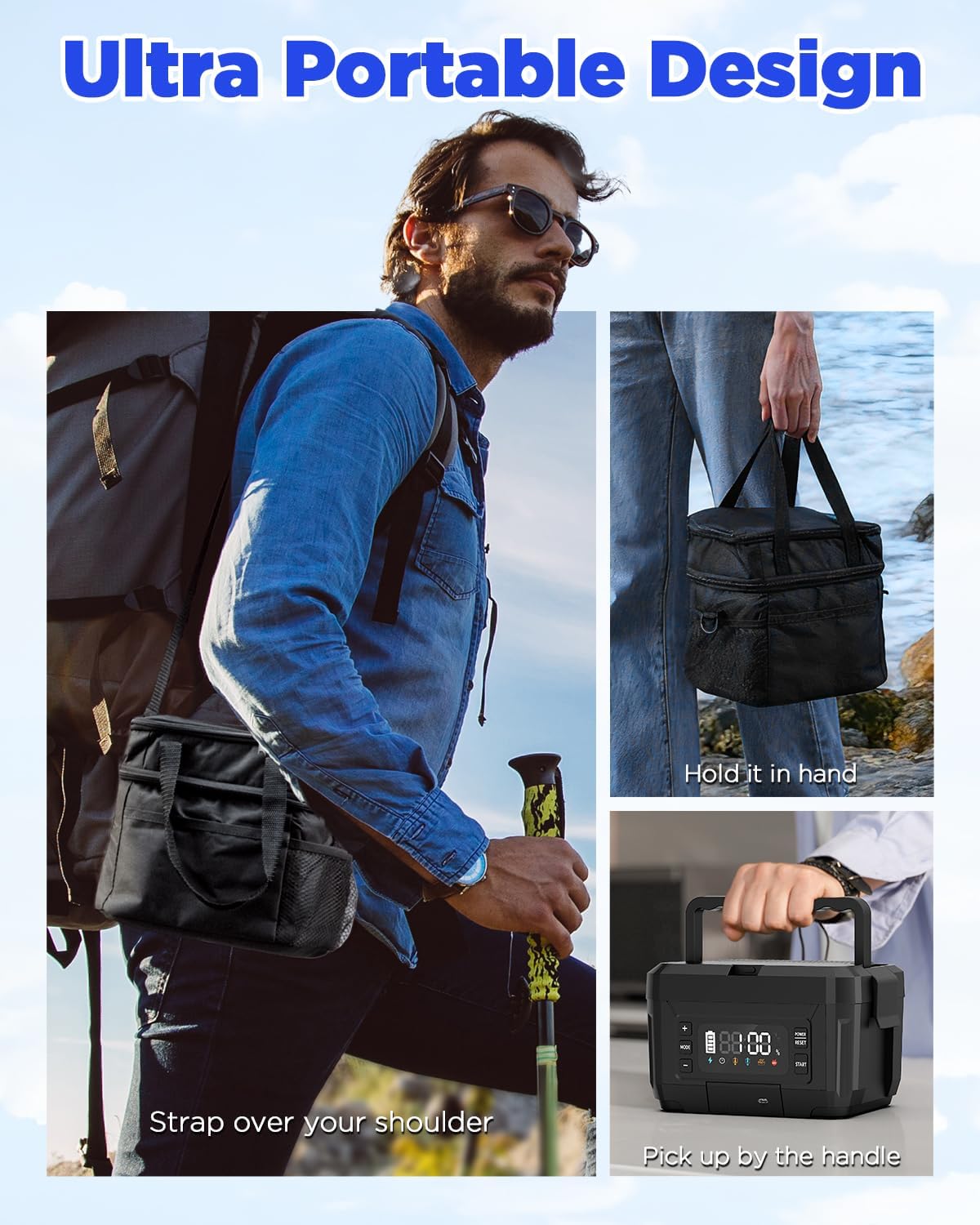 Battery Powered Heated Lunch Box - 20000mAh Cordless Electric Lunch Box for Adults, 1.2L Stainless Steel Self-Heating Food Warmer with Removable Battery, Portable for Work, Office, & Travel - Image 6