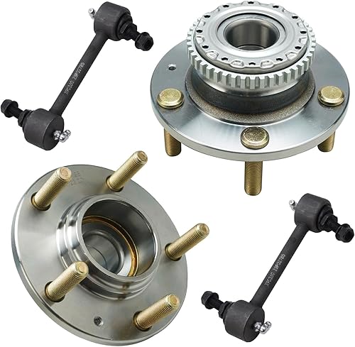 Detroit Axle 4 piezas de rodamientos de rueda trasera y buje de montaje de buje para Hyundai Tiburon 2003-2008 Ver ajuste