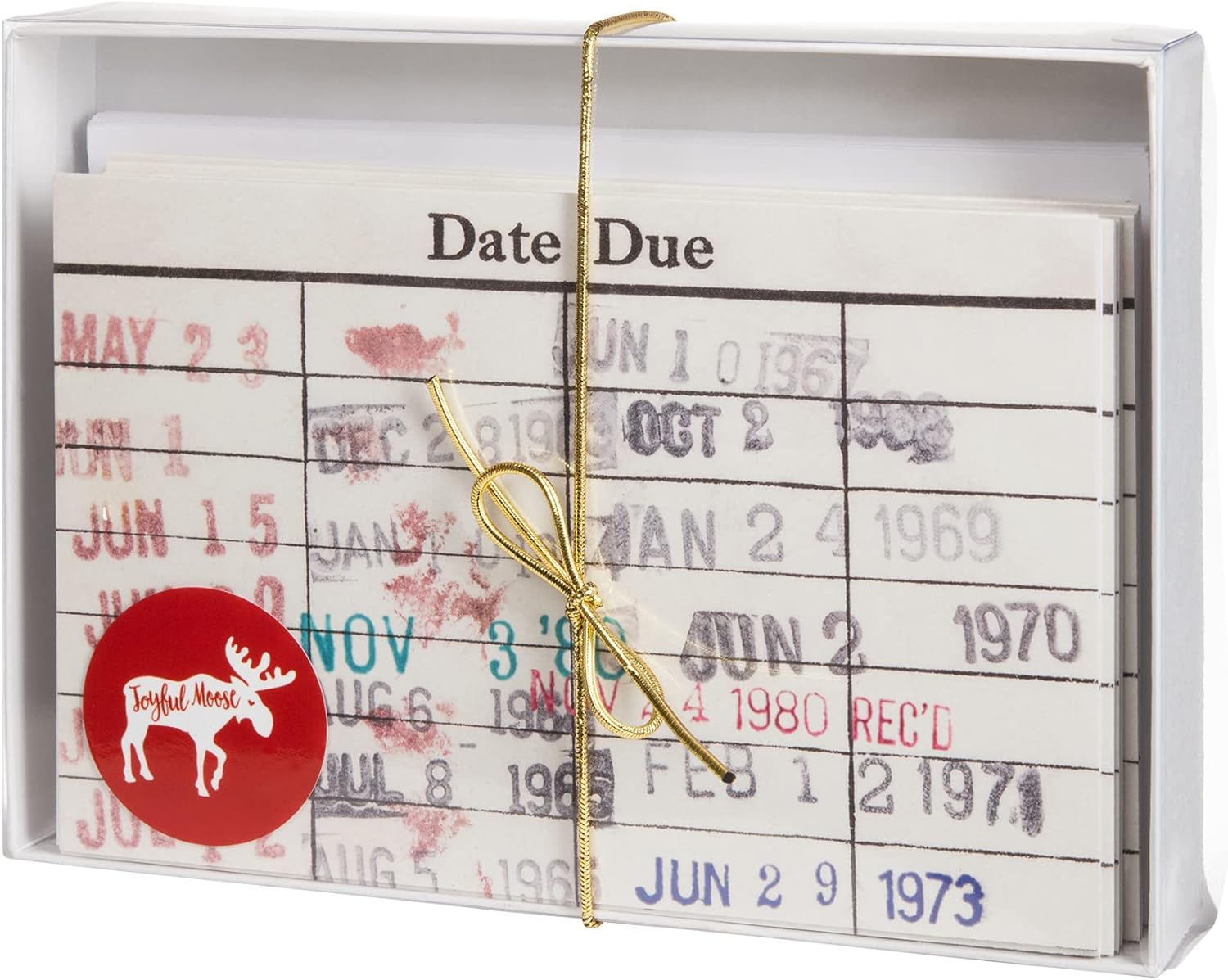 Joyful Moose Library Due Date Blank Notecard Set : Health & Household
