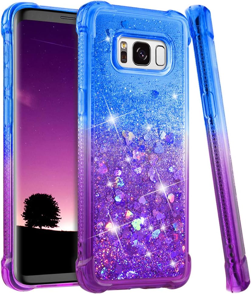Ruky Samsung Galaxy S8 Case, Gradient Quicksand Series Glitter Bling Flowing Liquid Floating Soft TPU Bumper Cushion Protective Women Girls Cute Case for Galaxy S8, Colorful