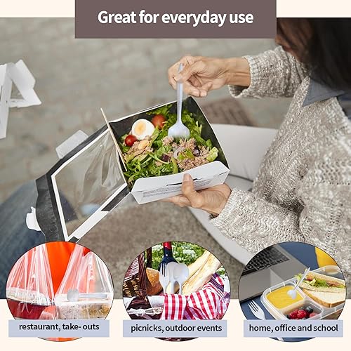 Miniatura 6 de Nicole Home Collection Cucharas de sopa desechables de plástico 400 unidades color blanco