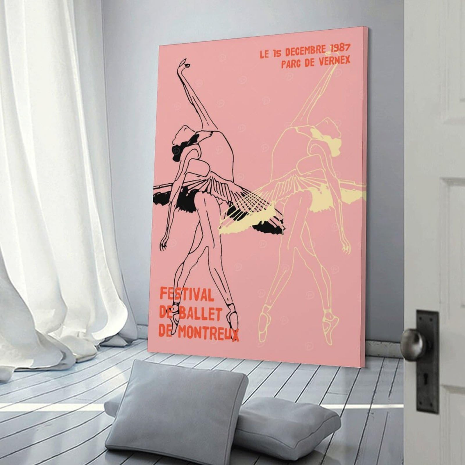 Junmoney French Ballet Festival Canvas Wall Picture 08x12inch(20x30cm), for Study, Office Or Focused Interiors, Home Office Artwork with Decorative Appeal