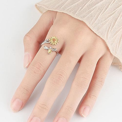Miniatura 5 de Anillo de piedra natural púrpura con luna y estrella, chapado en oro de 18 quilates, anillo abierto ajustable para mujeres y niñas