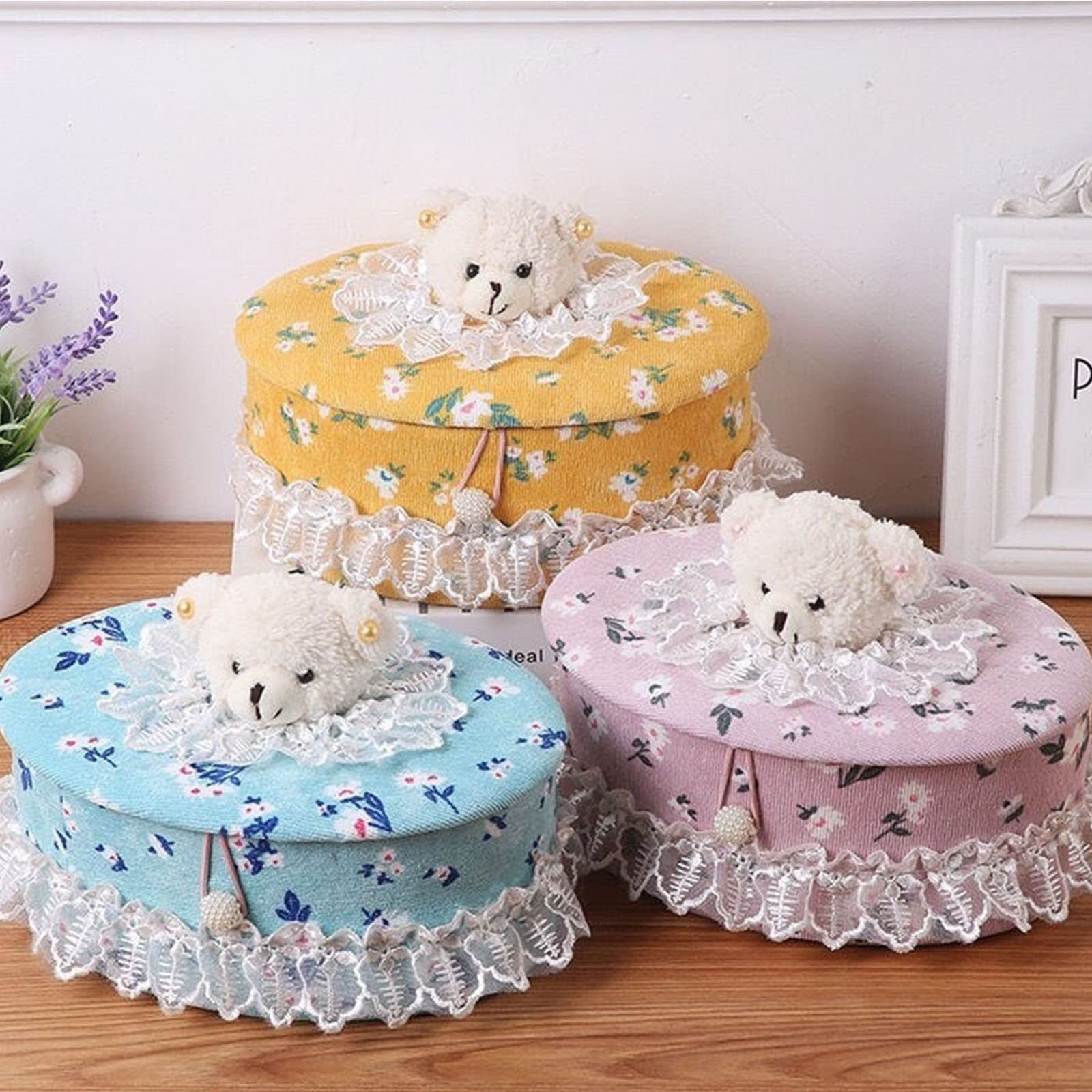 LFFH Round Sewing Storage Box, Fabric Basket Sewing Accessories