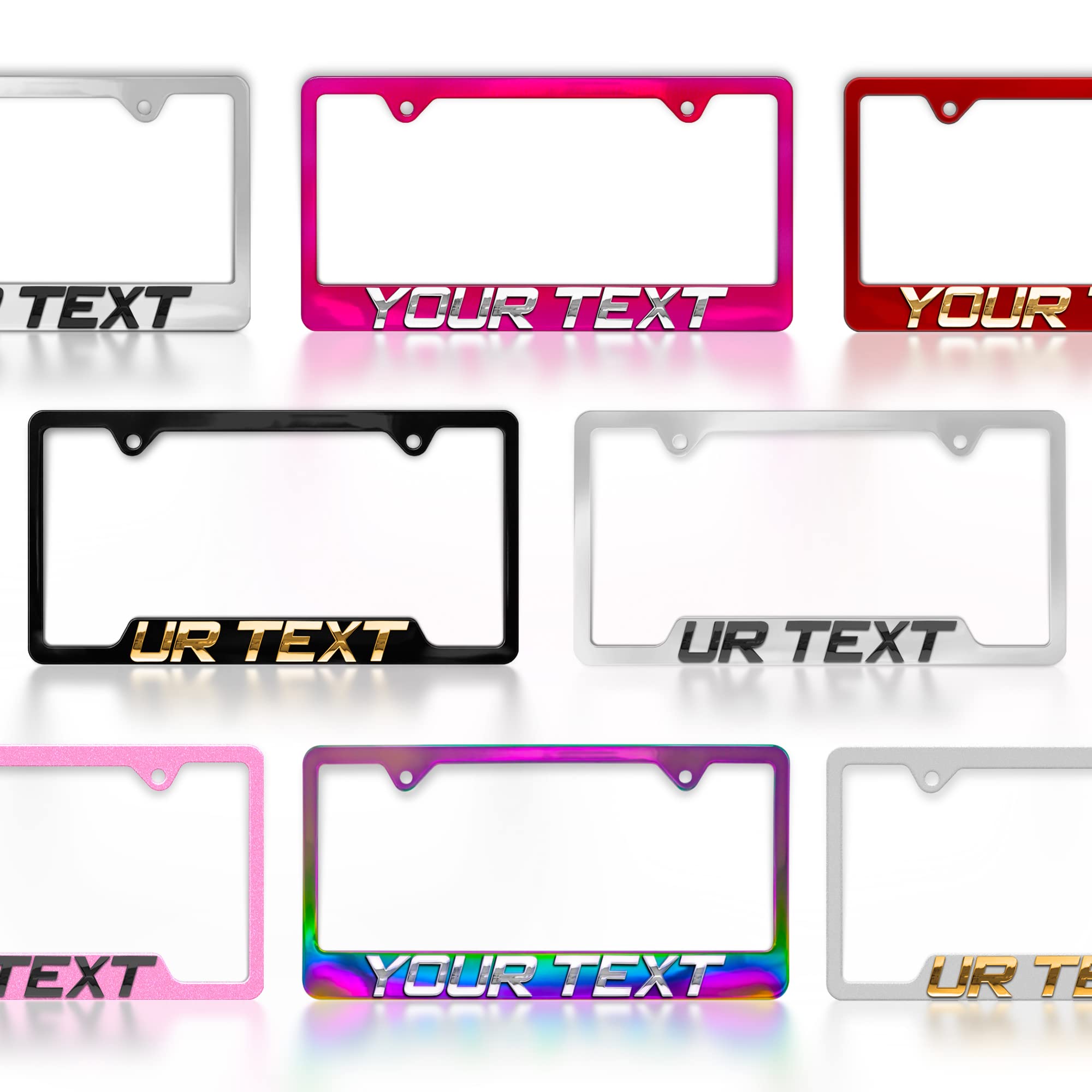 3D Personalized Text Metal License Plate Frame - Cutout Version