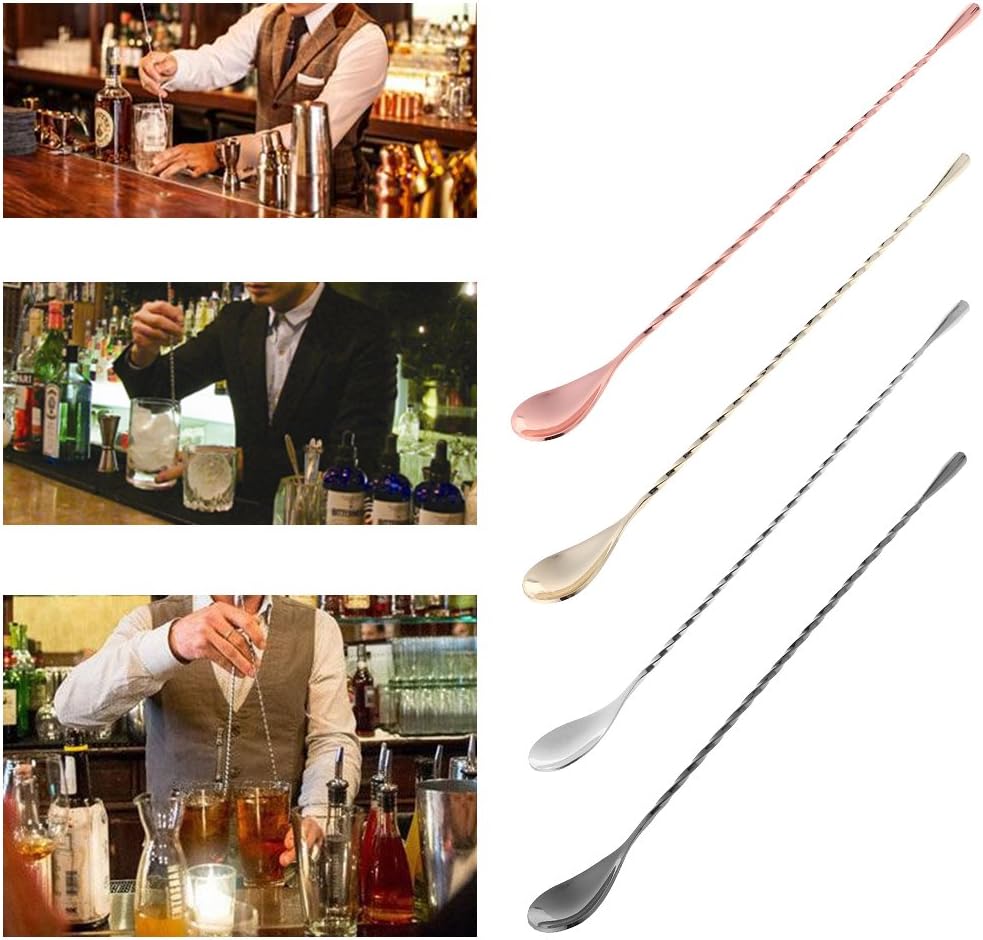 Stainless Steel Muddler Threaded Swizzle Stick Cocktail Stirring Spoon Bar Tools