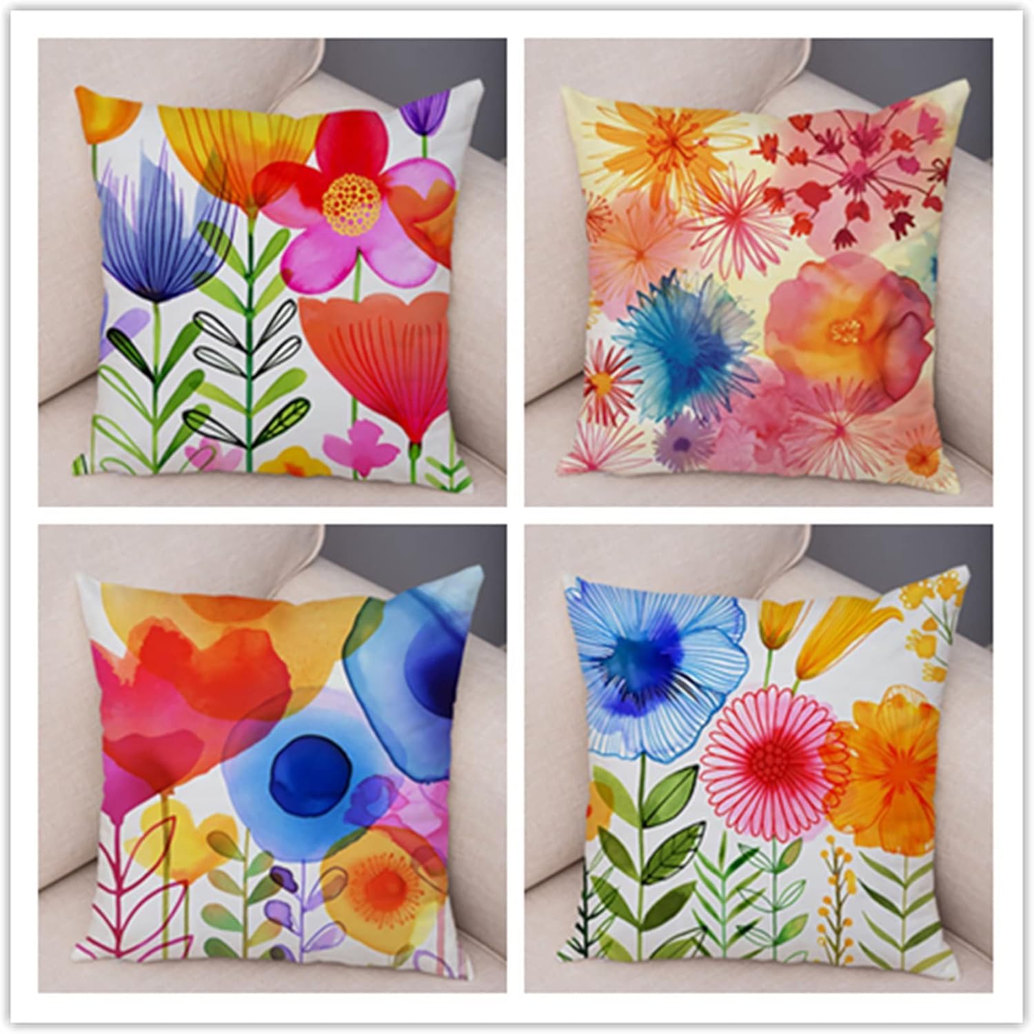 Housses de coussin double face en lin doux avec finitions haut de gamme pour intérieur chic