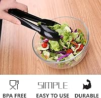 Vista 5 de Pinzas de plástico para cocina, juego de utensilios desechables, 12 piezas, pinzas de ensalada festoneadas de 9 pulgadas resistentes