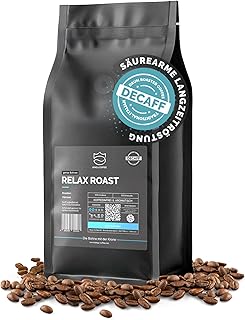KING'S COFFEE - RELAX ROAST - 500g koffeinfreier Kaffee - säurearmer koffeinfreier Bohnenkaffee - kleine Chargen-Röstung aus Italien - 50% Robusta 50% Arabica für Vollautomaten & Siebträger