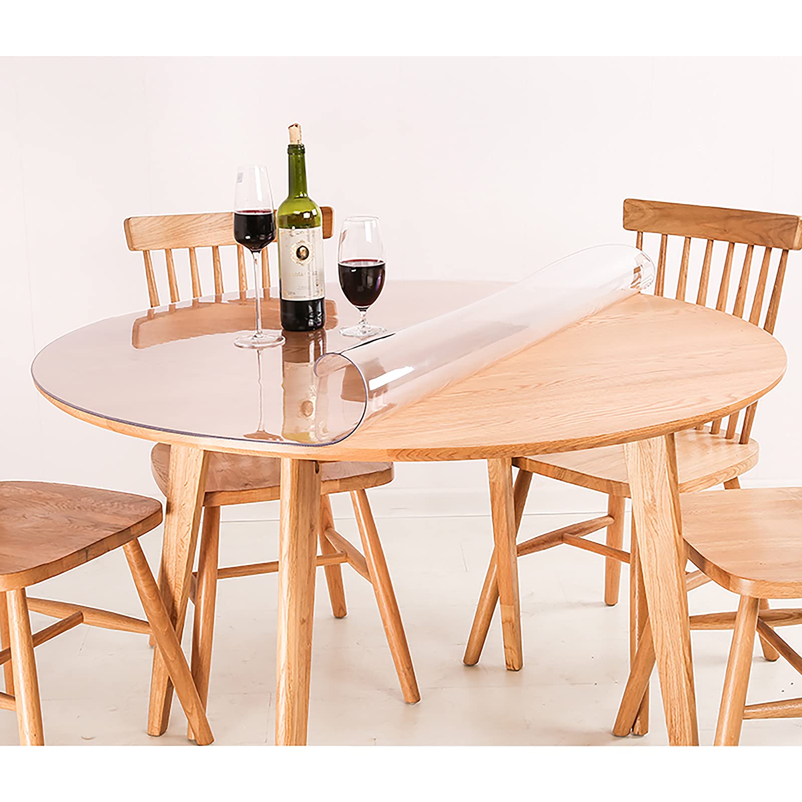 Tovaglia Rotonda Trasparente In PVC 137 Cm - Resistente Al Calore, Antiscivolo, Per Tavoli Da Pranzo E Decorazione