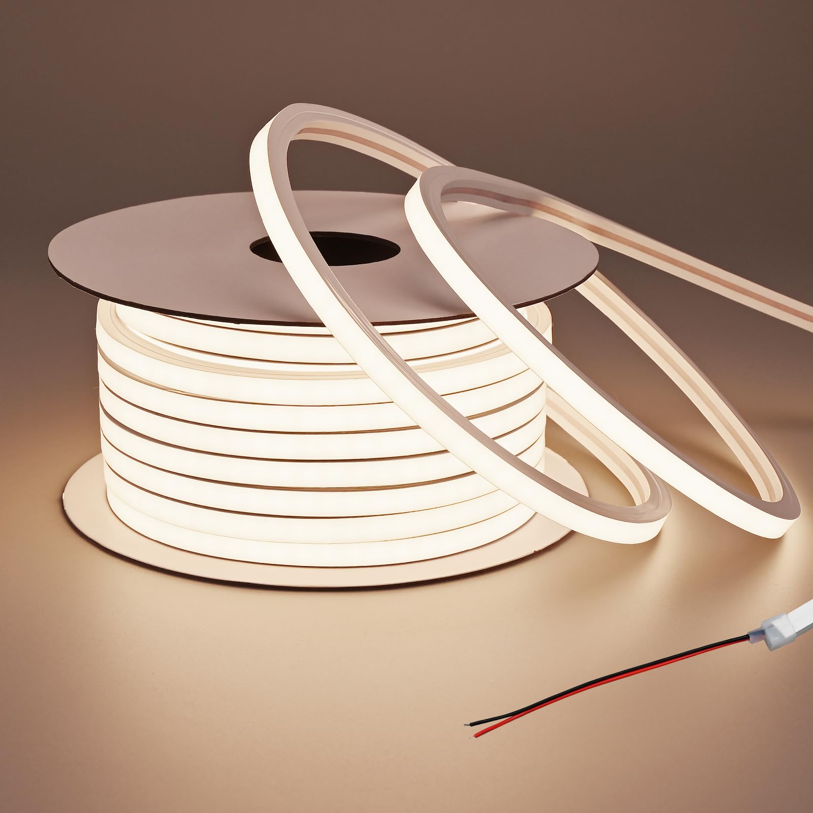 BENLUN 24V Neon LED Streifen Aussenbereich Wasserdicht 15m | 3000K Warmweiß LED Strip Outdoor 10W/m für Beleuchtung Deko Decke Terrasse hof Garten (Produkt ohne Netzteil)