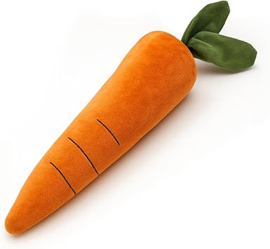 PetLou 15 Inch Carrot Plush Dog Toy for Soft Chewers, Durable Squeaky & Crinkle, Anti Boredom Chew Toy for Dogs, Cute Soft Stuffed Calming Indoor Pet Toy for All Dog Breeds