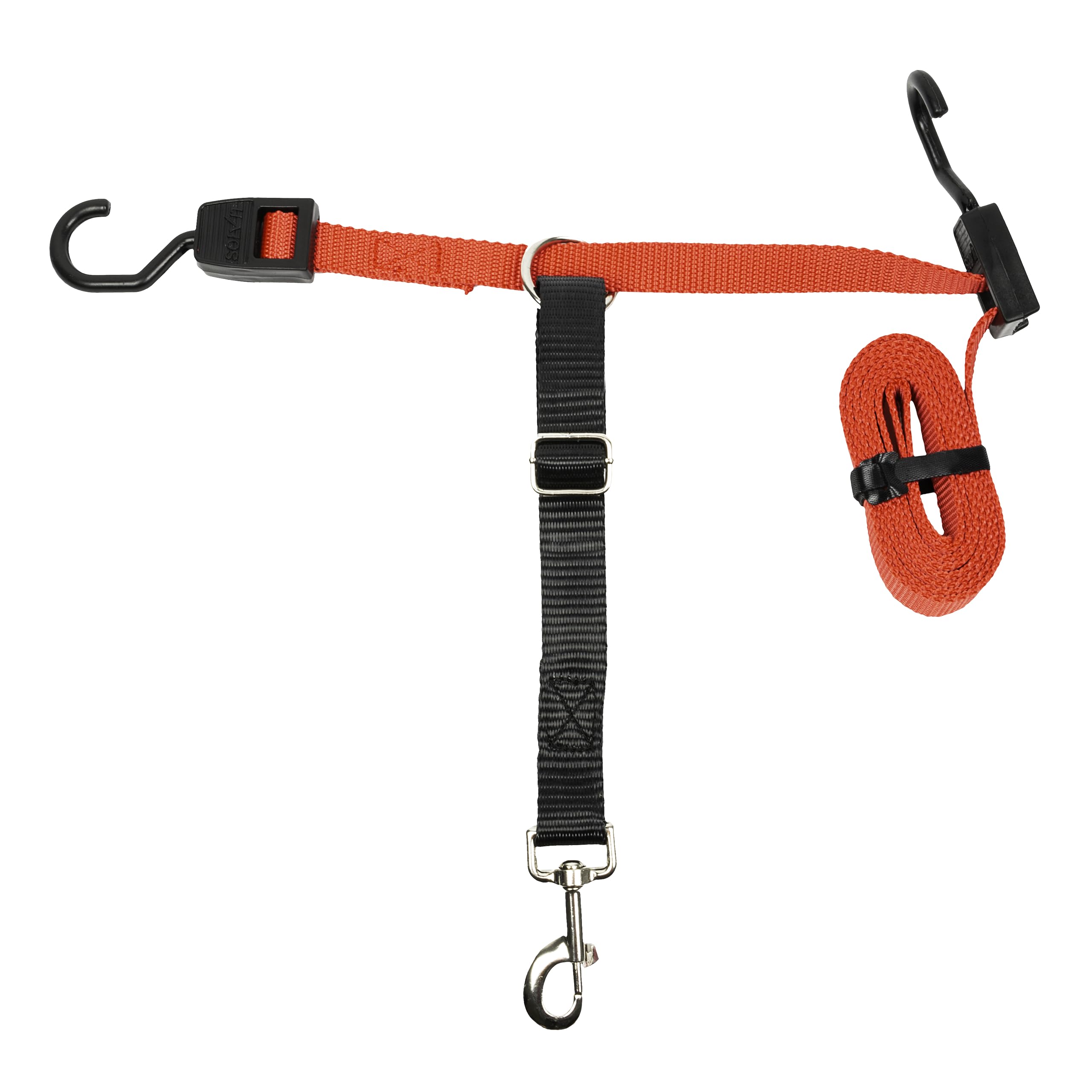 Happy Ride Dog Zipline - Secure Backseat Mobility Dog Travel Restraint - Decreases Driver Distraction - Adjustable Strap & Quick-Release Tether Clips - Tool-Free Installation