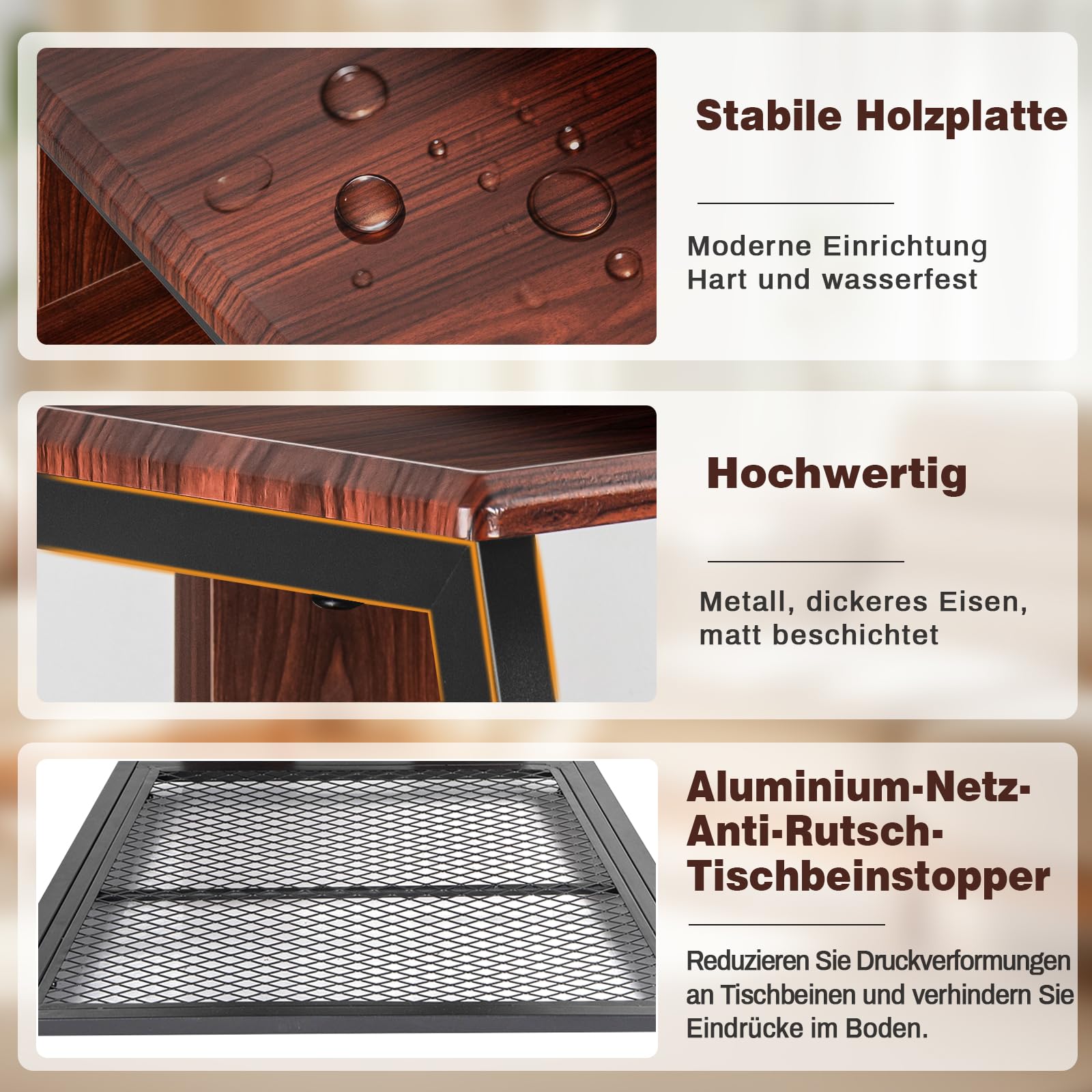OUUTMEE 4 warstwy AV Rack HiFi szafka gramofon, żelazne rusztowanie + płyty drewniane w antycznym kolorze, stojak 61 x 53,5 x 78,5 cm, nadaje się do salonu i gabinetu