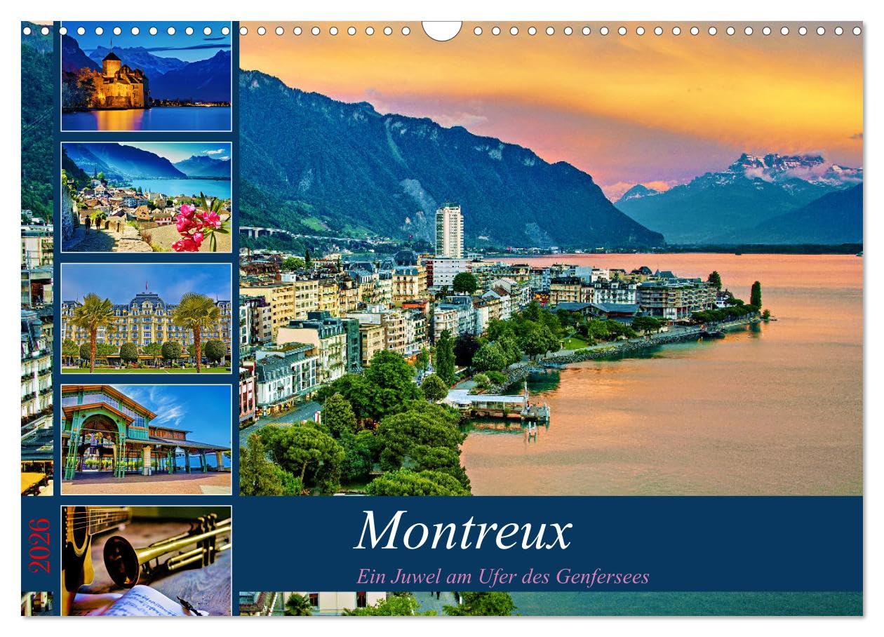 Montreux - a jewel on the shores of Lake Geneva UK-Version (Wall Calendar 2026 DIN A3 Landscape), CALVENDO 12 Month Wall Calendar — image 1