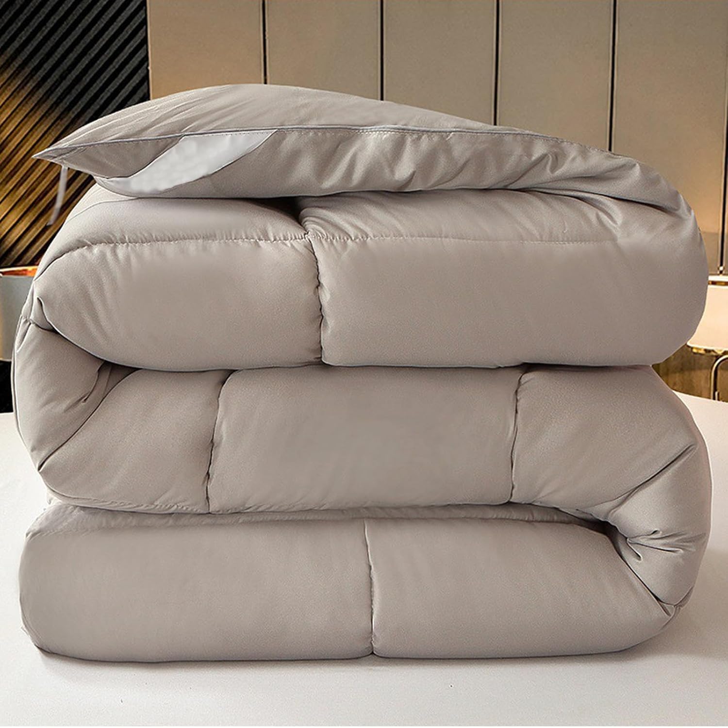 Edredón de plumón de ganso ultrasuave y mullido de 4.5kg gris
