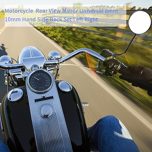 Miniatura 7 de Espejo retrovisor universal redondo de 3.94 pulgadas/0.394 in compatible con Honda Suzuki Yamaha Kawasaki, para la mayoría de marcas de motocicletas