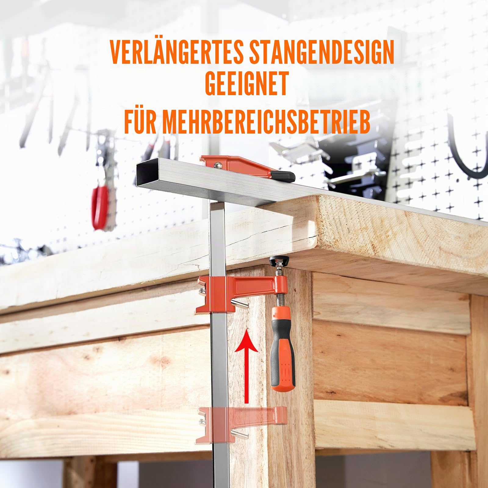 VEVOR Stangenzwingen für die Holzbearbeitung, 2er-Pack 914,4 mm Klemme, Schnellwechsel-F-Klemme mit 272 kg Belastungsgrenze, 63,5 mm Ausladungstiefe, Gusseisen und Kohlenstoffstahl