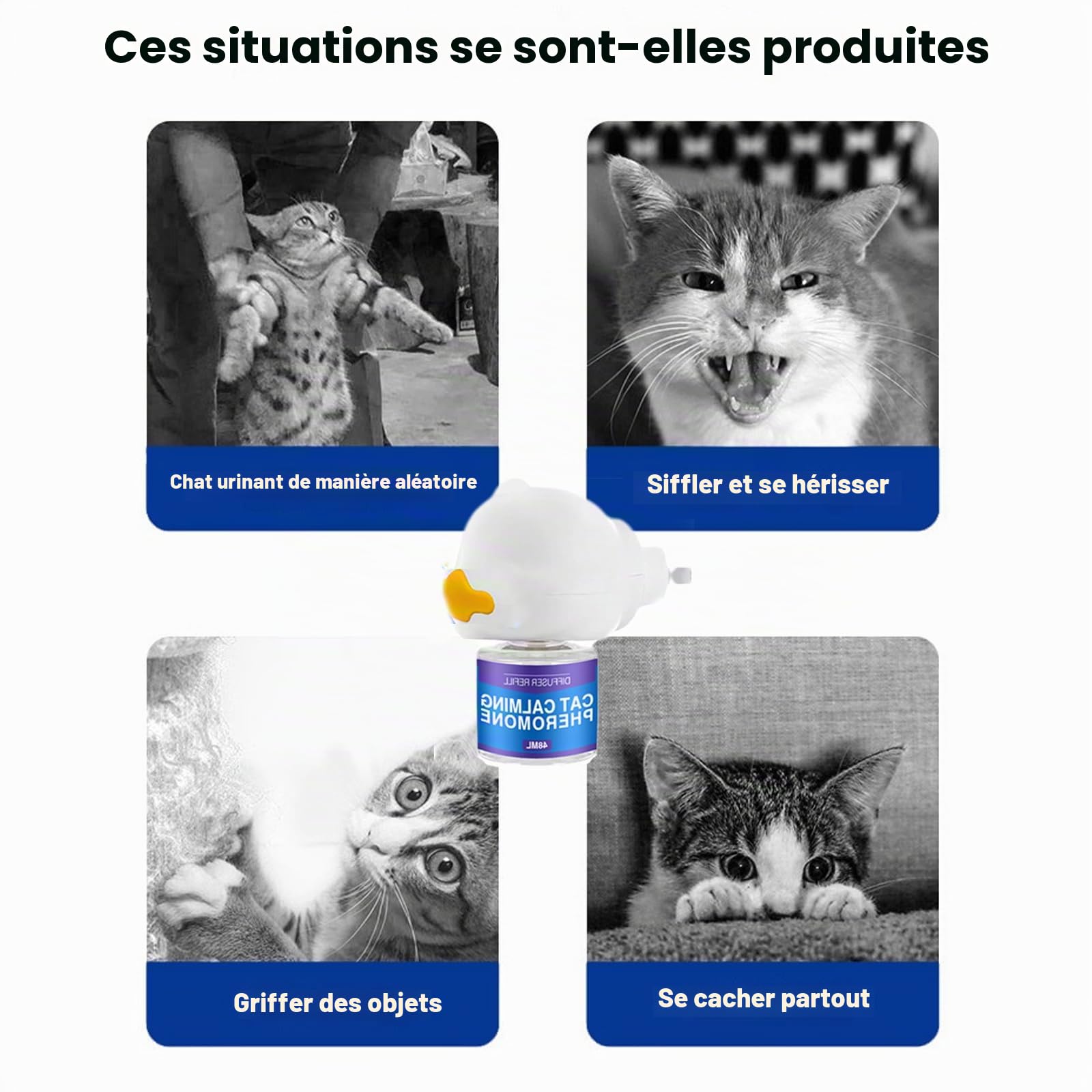 Petwellness Diffuseur Chat, Petwellness Diffuseur Chat Pour Arrêter De Faire Pipi Partout 6 En 1, Pet Wellness Diffuseur Pheromones Chat, Soulage Le Stress Anxieux,Réduit Les Bagarres (6 Bouteilles)