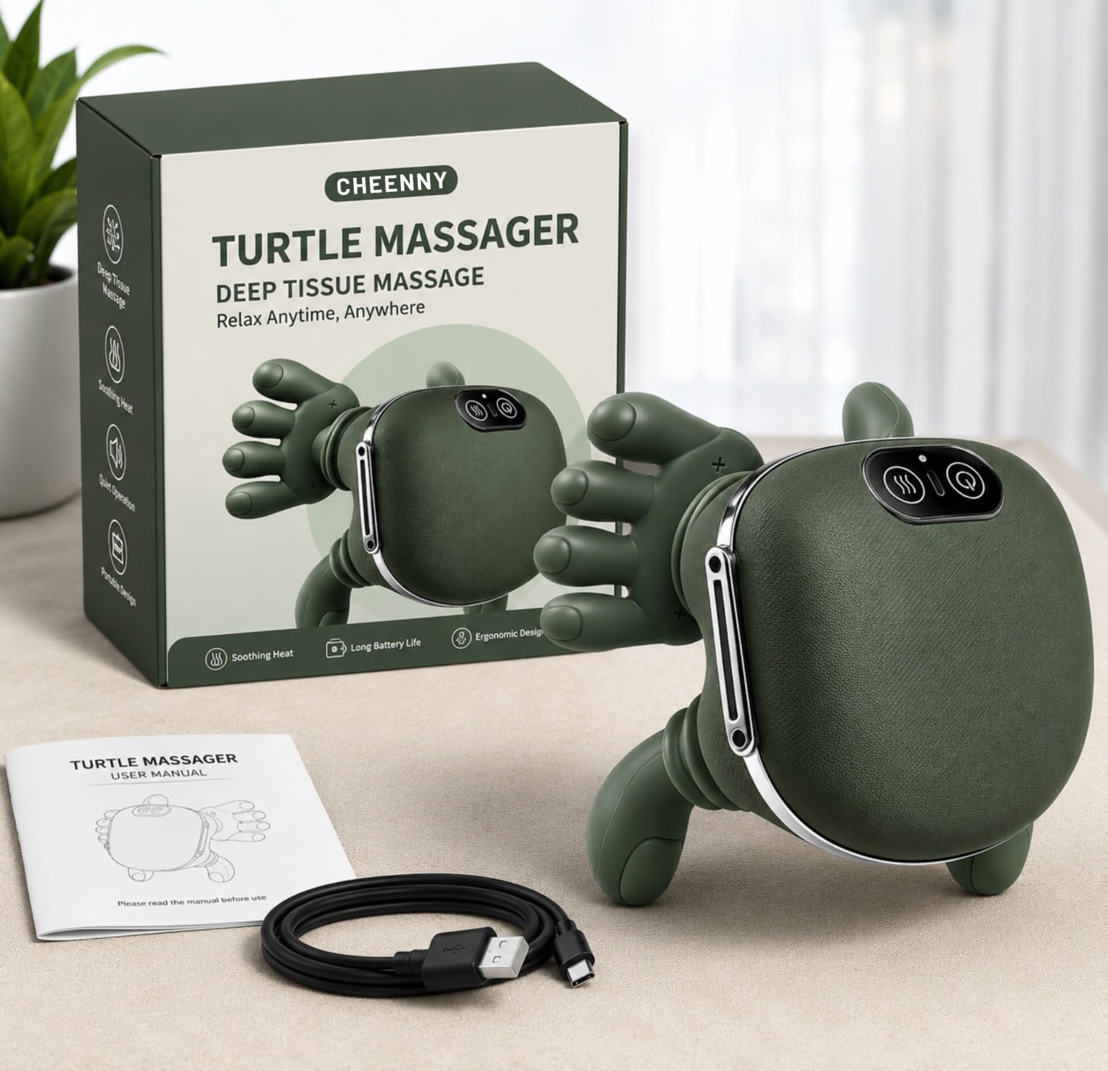 Detangling Boar Bristle Hair massager for Women, Men And Kids With Thick, leg, neck massager. Detangles And Restores knee massager, Travel Bag (Green)-image-49
