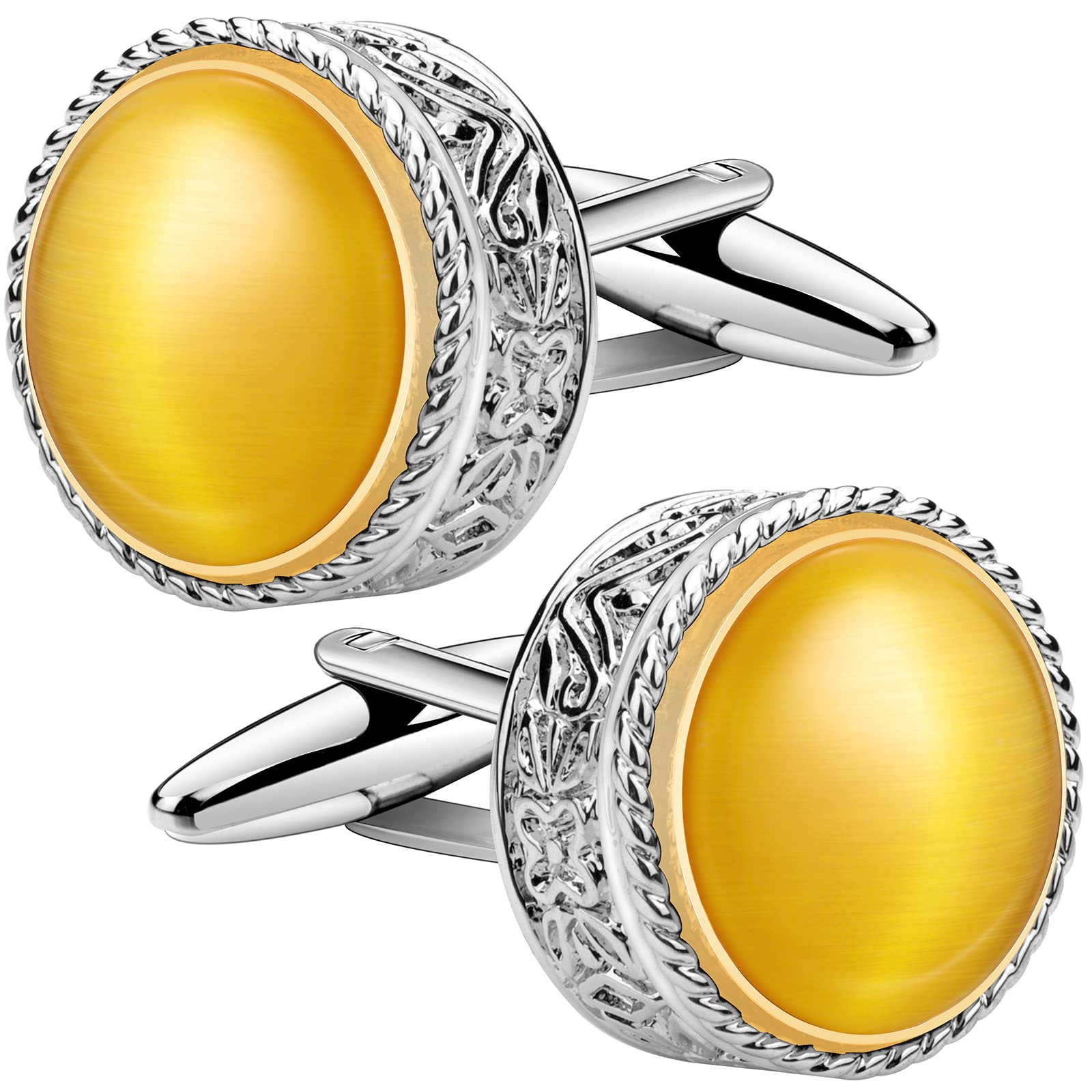 HAWSONCufflinks for Men Oval Enamel Cuff Links Shirt Button - Wedding Business Accessories