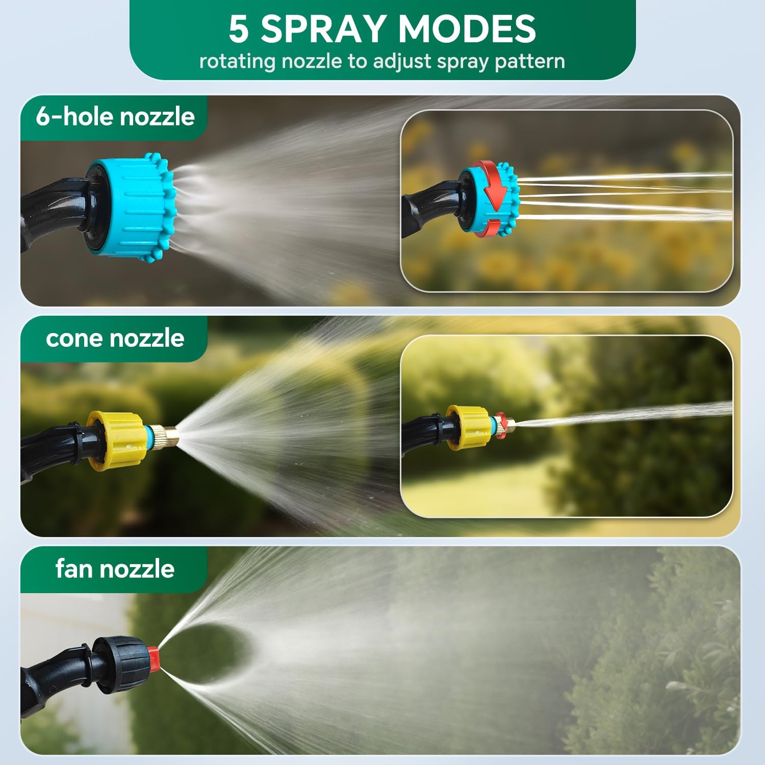 Battery Powered Sprayer 2.1 Gallon,2025 New Electric Garden Sprayer with USB Rechargeable Handle,3 Mist Nozzles, Retractable Wand, Adjustable Shoulder Strap,Weed Sprayers in Lawn & Garden - Image 5