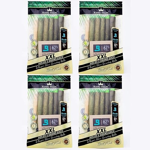 Miniatura 1 de King Palm King XXL - Hojas de palma preenrolladas naturales (4 paquetes de 5, 20 rollos en total) conos preenrollados  todos los conos naturales