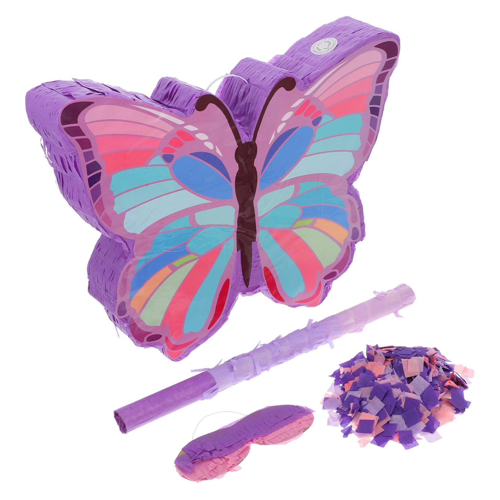 Piñata Incluye Palo Material de Papel Seguro con Motivo de Mariposas para Juegos Interactivos de Fiesta para Cumpleaños Infantiles en Fiestas de Niñas