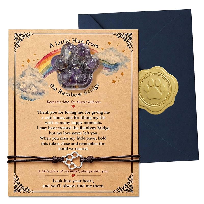 Lembrança memorial para cães com token de aço inoxidável OFlyDesigns Roxo
