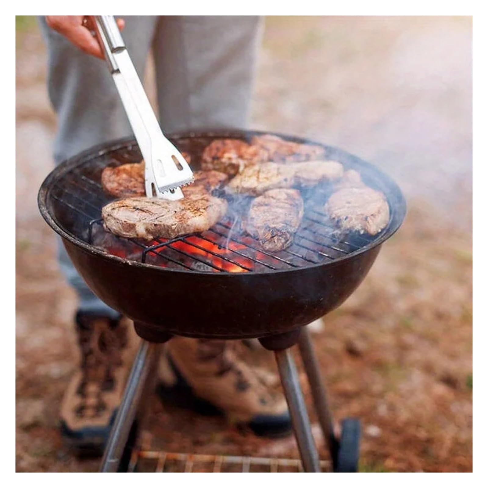 Set di 12 Accessori per Barbecue in Acciaio Inossidabile, Set di Posate e Utensili da Portata, Kit di Attrezzi per griglia Portatile e Pratico