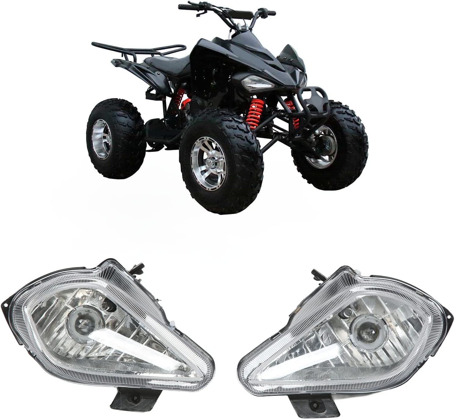 Shockproof Chinese ATV Headlight 5 Wires ABS + PC ATV QUAD Headlight For