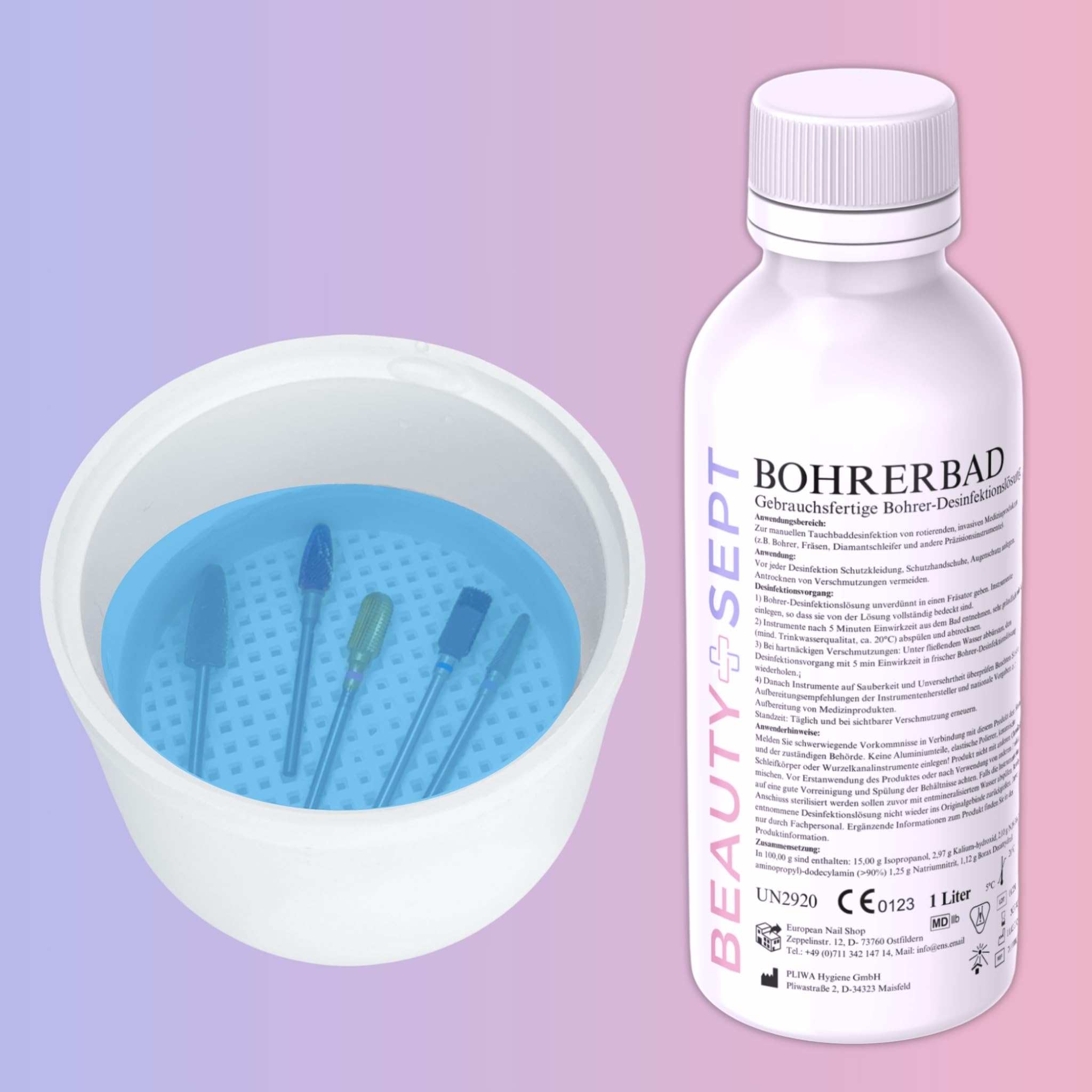 Spar-Set 1L Reinigungsbad mit Zubehör – Inkl. 100ml Wanne & 2 Reinigungsbürsten