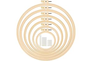 Embroidery Hoops — 6-Pack, 3.6-inch to 10.7-inch XEmbro Hoops for Hand Embroidery Projects