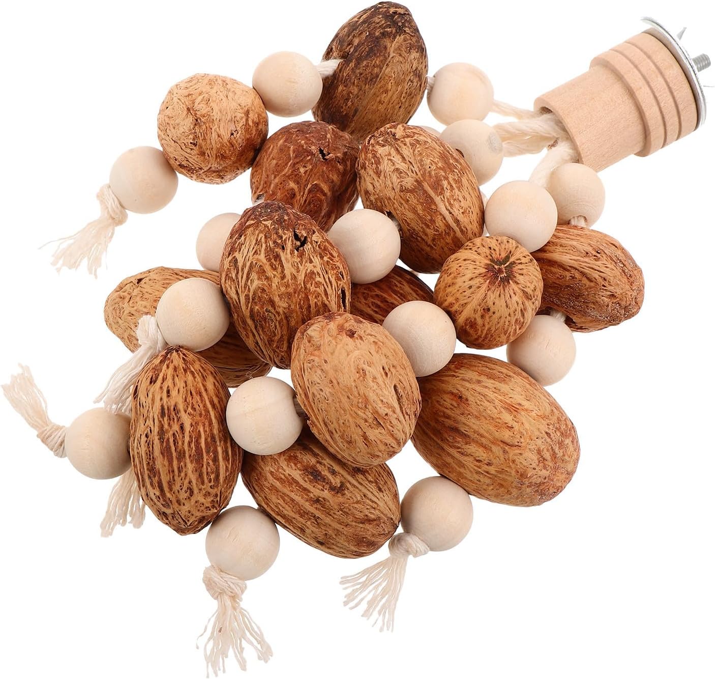 Bird Chewing Toy for Cage, Parrot Beak Grinding Toy with Wood