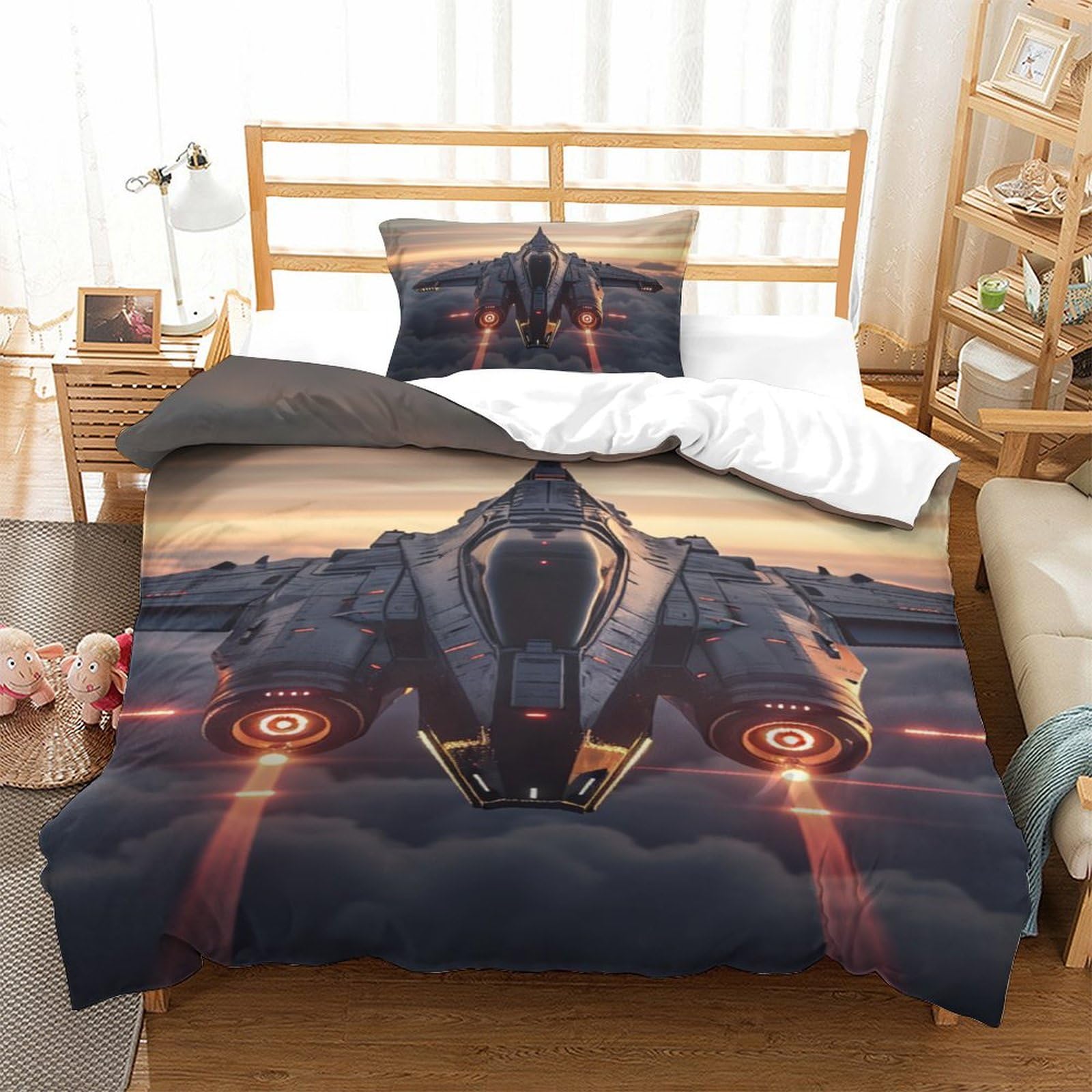 Housse de couette pour garçons et filles en microfibre single 135x200cm