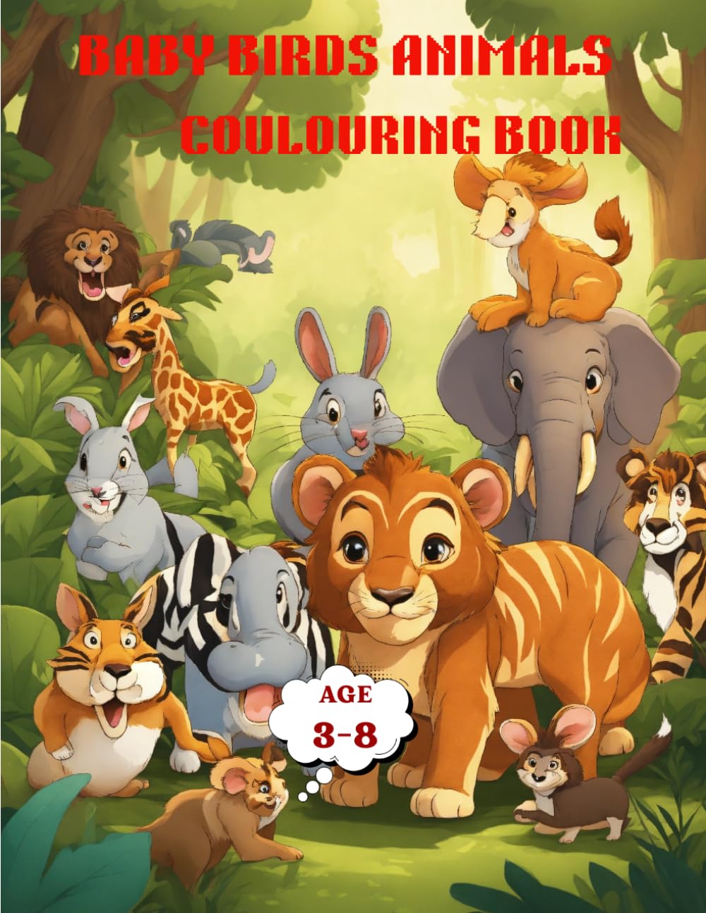 BABY BIRDS ANIMALS COLOURING BOOK