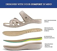 Vista 5 de Ortho + Rest Sandalias ortopédicas cómodas para mujer, sandalias ortopédicas para caminar con soporte de arco