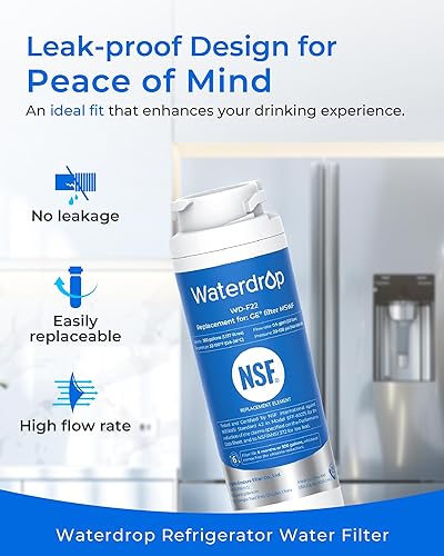 Miniatura 3 de Waterdrop WD-F22 - Filtro de agua para refrigerador que reduce la cloramina para CA, FL y Washington, certificado NSF 42, reduce la cloramina, el