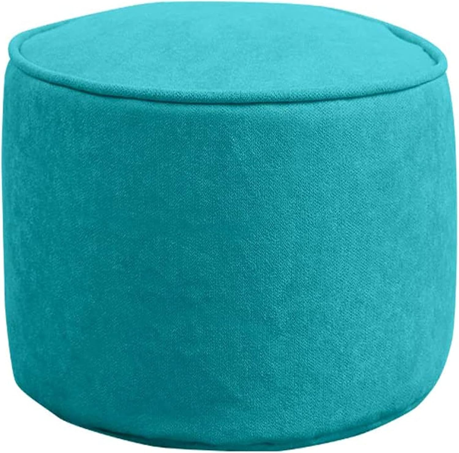 Solid Color Round Pouf,Breathable Removable Washable Comfort Soft Foot Stools Ottomans for Living Room Small Space(Size:40x40x30cm(16x16x12inch),Color:Red)