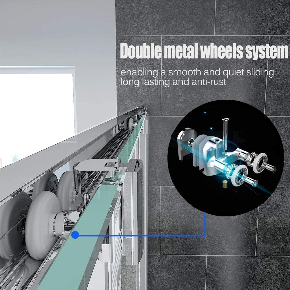 Diagram showing double metal wheels system for smooth sliding