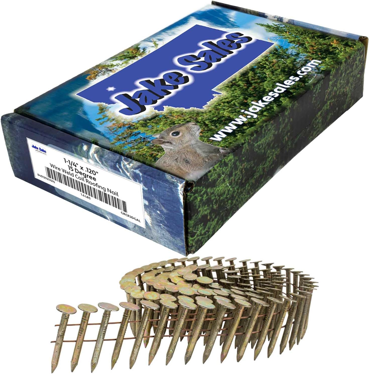2-3/16" x .092 15° Wire Weld Collated Ring Shank Nails - Hot Galvanized - For Siding, Fencing, Roofing, and General Construction - ~600 Nails