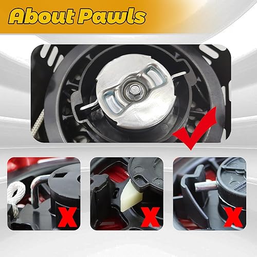 Miniatura 5 de WOTIAN Conjunto de arranque de retroceso para Champion Rato Briggs y Stratton 212cc 196cc 224cc para generador de piezas de mini bicicleta, color