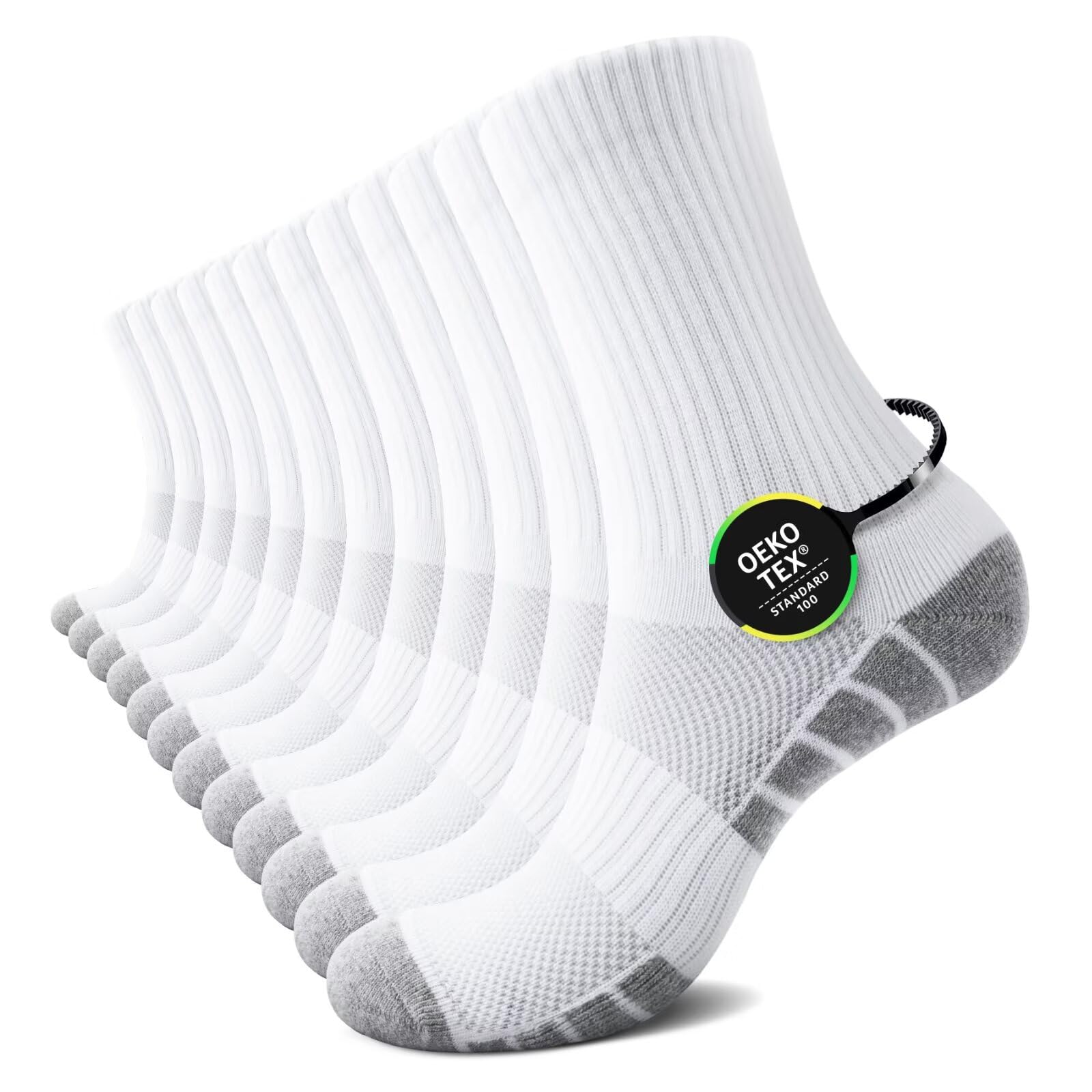 TUUHAW Tennissocken Herren 39-42 Sportsocken Damen 39-42 Weisse Baumwolle Socken Herren Weiß Laufsocken Wandersocken Baumwolle Herrensocken 12 Paar Frotteesocken