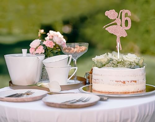 Miniatura 26 de Decoración para pastel de cumpleaños 5 de bailarina, decoración de pastel de cumpleaños de 5 años, adorables suministros de decoración de pastel