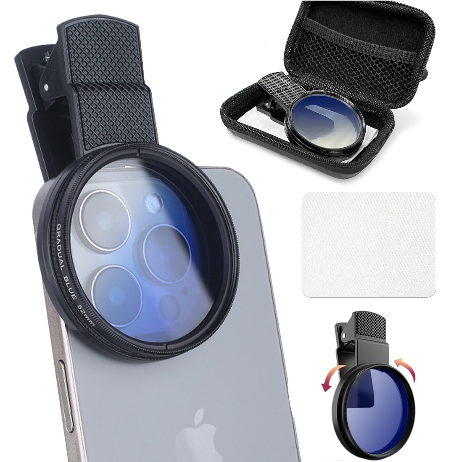 Filtro CPL 52mm Universale Per Smartphone - Riduzione Bagliore Per Foto E Video