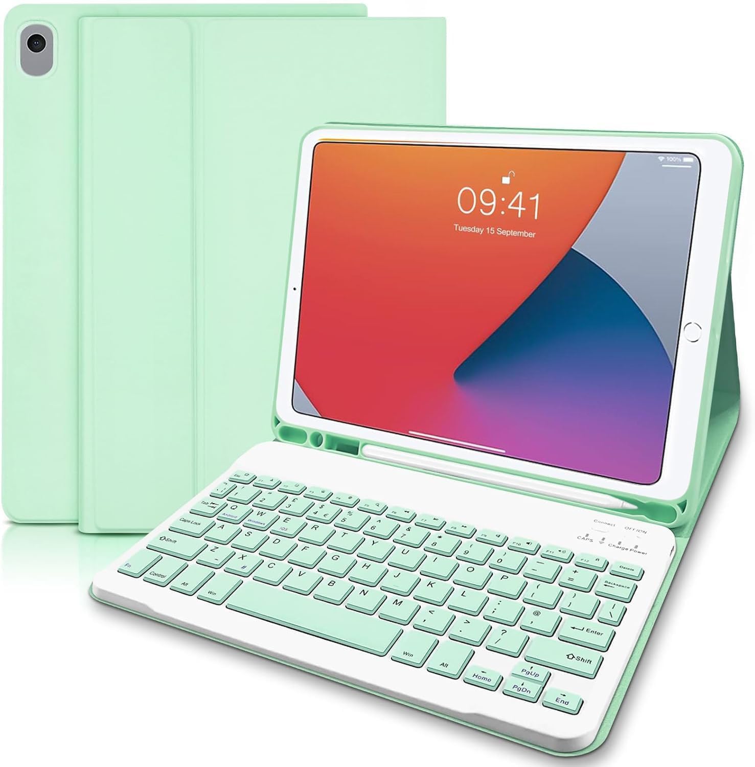 Funda con Teclado para iPad de 9 generación de 10.2 Pulgadas, (diseño del Reino Unido) Funda de Teclado para iPad de 9ª generación 2021 / 8ª generación 2020 / 7ª generación 2019 con Soporte para