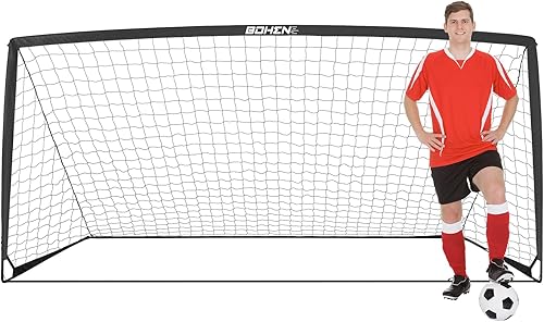BOHEN 11x5.5 FT9x5 FT6x4 FT Portable Metal Soccer Goal for Backyard with Carry Bag - Fun for Outdoor Indoor Training Games for Kids and Adult, Easy