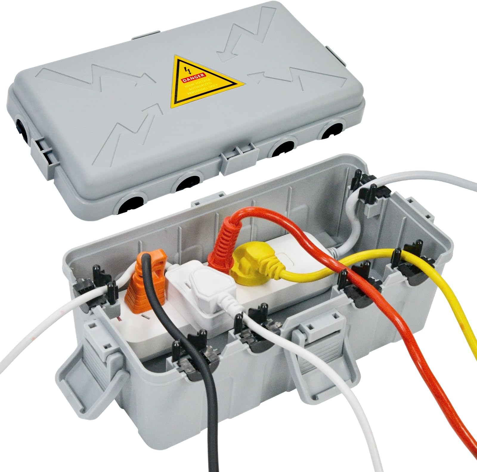 MASTERPLUG Weatherproof Cord Protector Box - Outdoor Waterproof Plastic ...