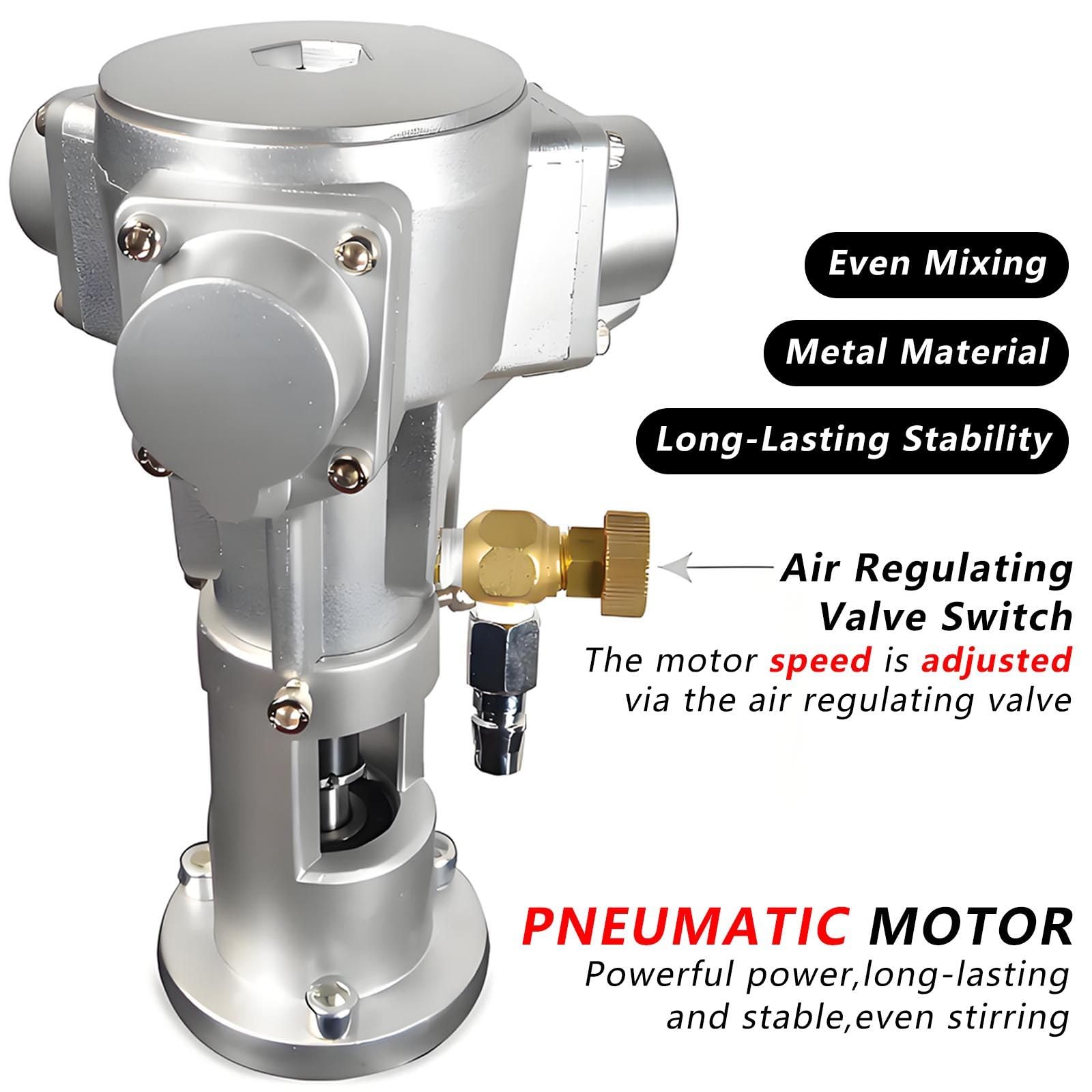 Mezclador neumático para contenedores IBC, agitador neumático Industrial para Pintura, 0-2500 RPM, para Materiales espesos, 1/2 HP, 264 galones, 3/4 Caballos de Fuerza